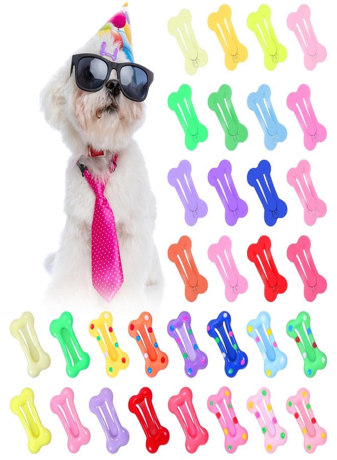 Matwsec 40PCS Dog Hair Clips for Small Dogs, Bone Shaped Dog Barrettes for Small Dogs Hairs, Bone Hair Clips for Cats Puppy Pet Hair Accessories - Image 1
